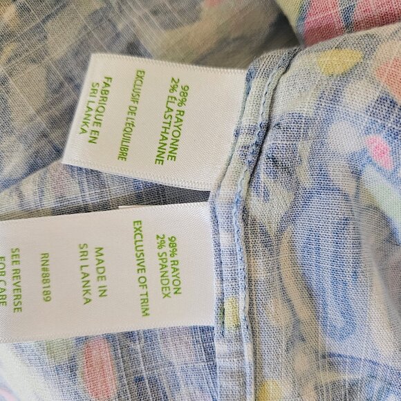 LILLY PULITZER Lyndsea Tunic Blue Peri Peri Pinch Limes Crabs SZ S - Picture 5 of 6